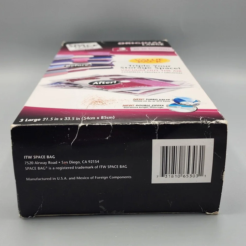 THE ORIGINAL SPACE BAG VACUUM-SEAL STORAGE PACKS 3pc LARGE SIZE 21.5